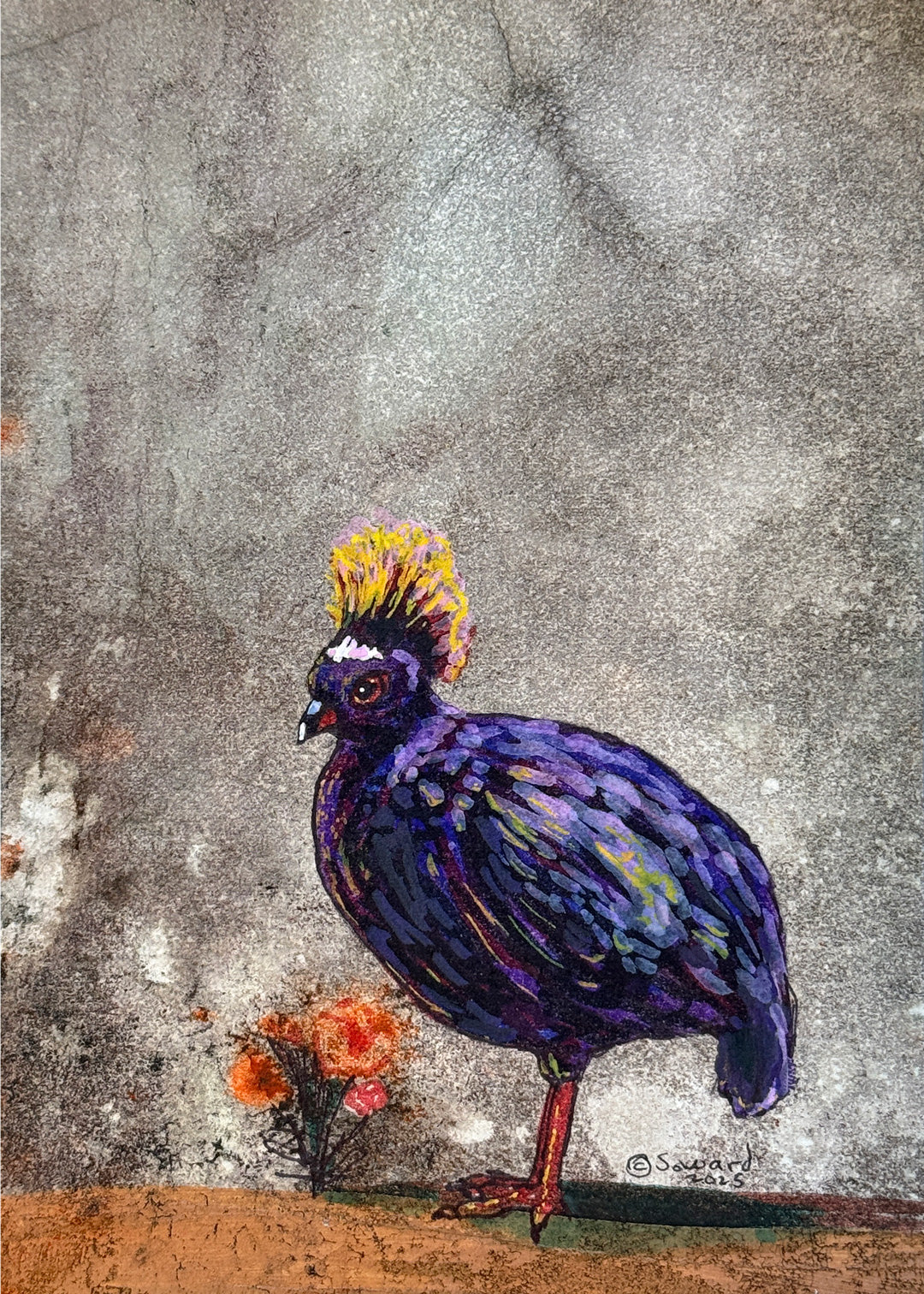 Hair, Crested Partridge, Original Painting