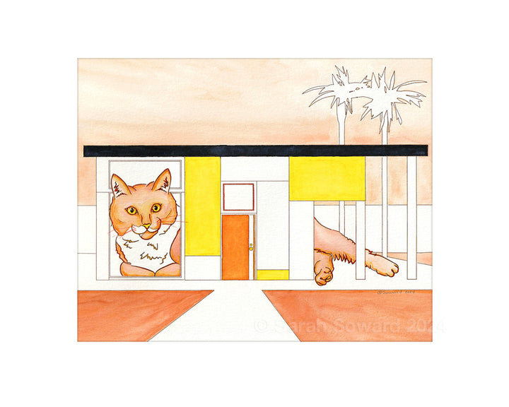 Belle, Modern House Cats Painting