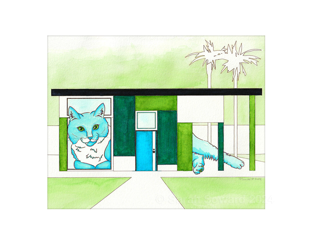 Delilah, Modern House Cats Painting