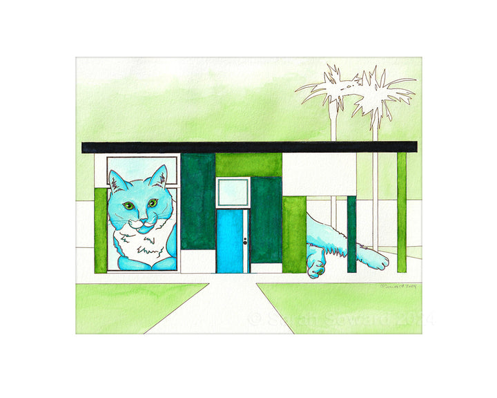 Delilah, Modern House Cats Painting