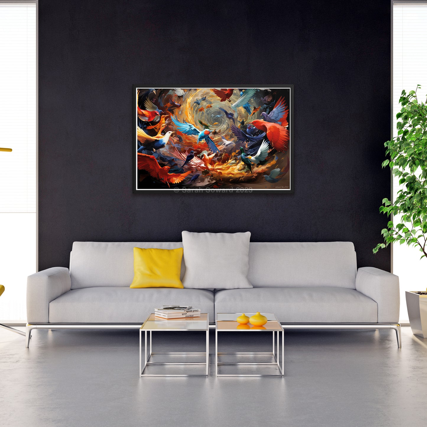 Draw Back, Birds in Flight Print