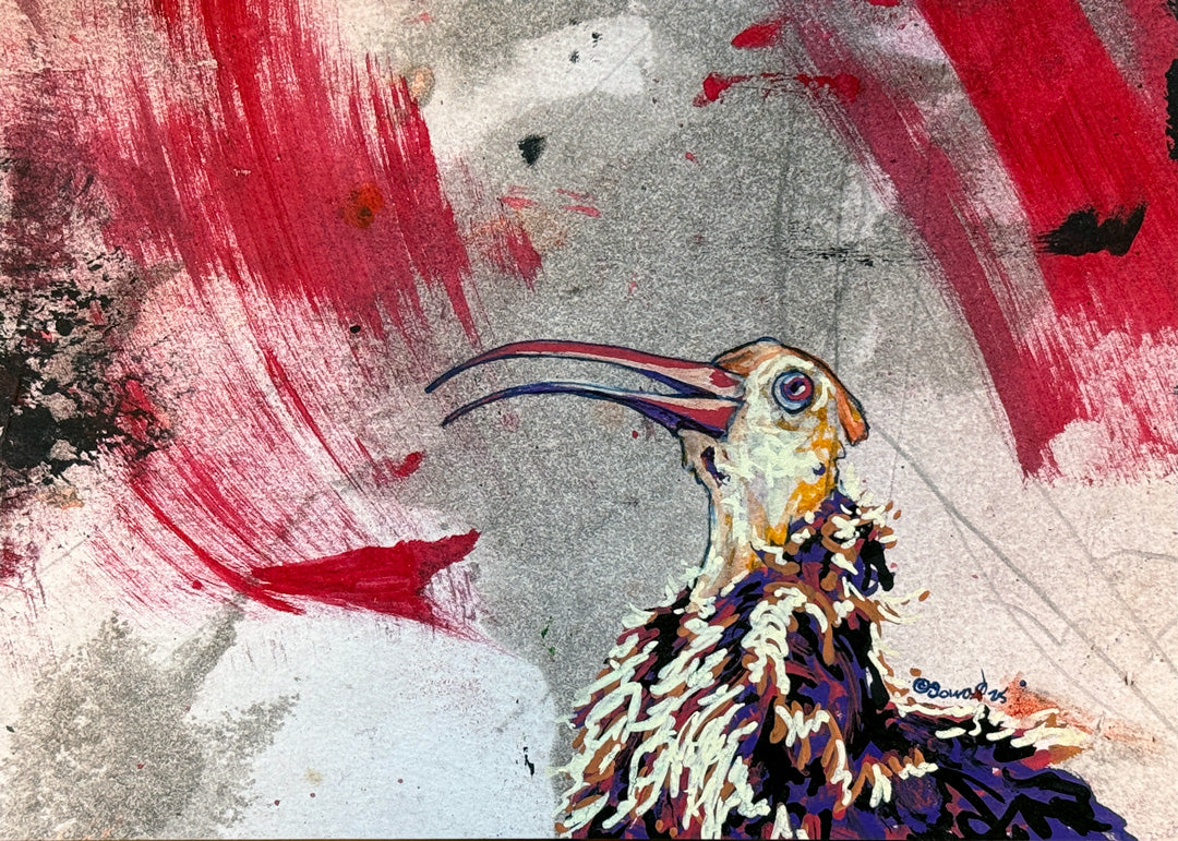 Embrace the Fear, Ibis, Original Painting