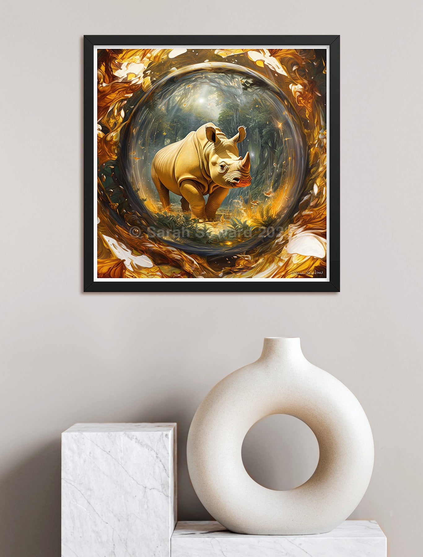 Ensconced, Rhino Print