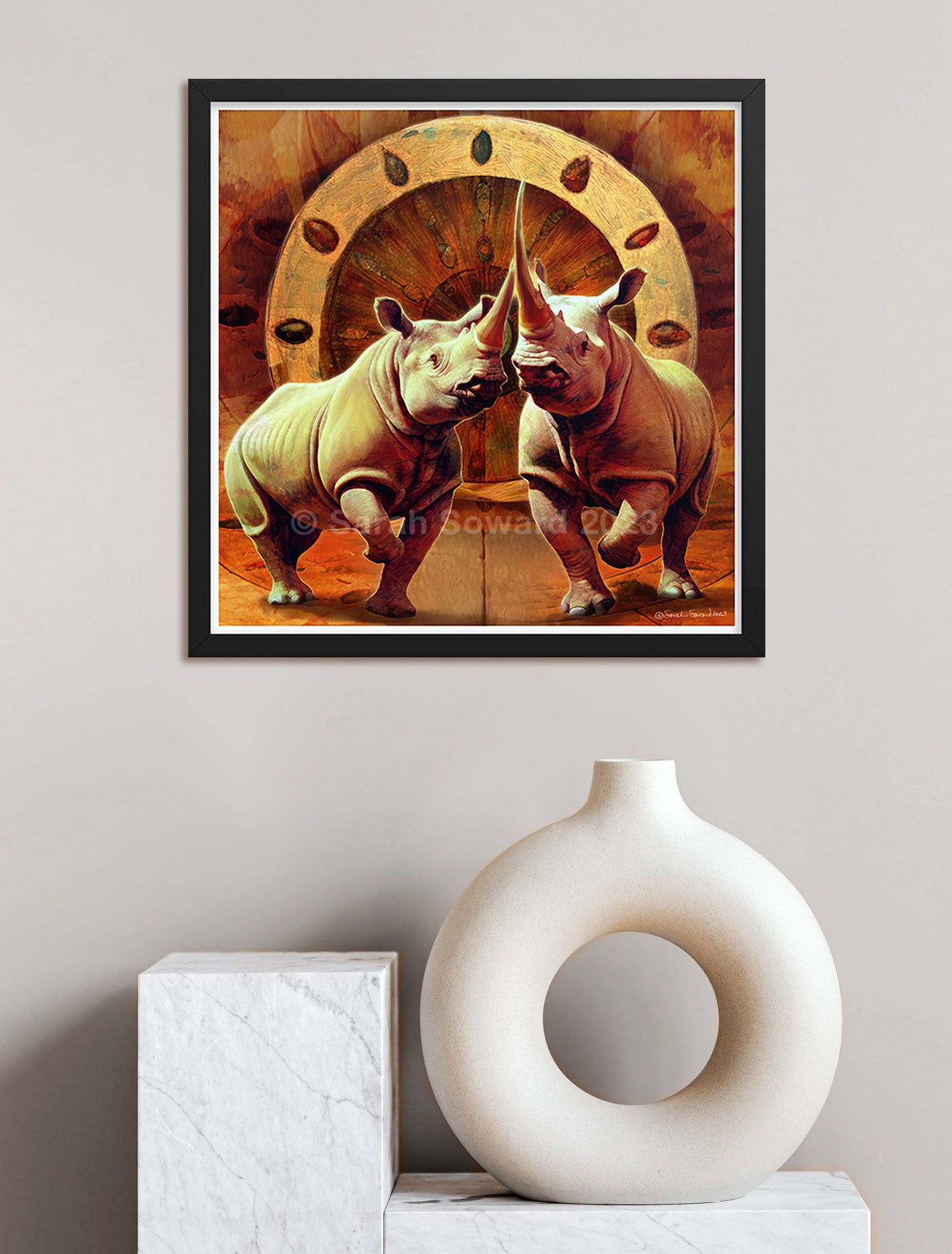 Friends in Dhamma, Rhino Print
