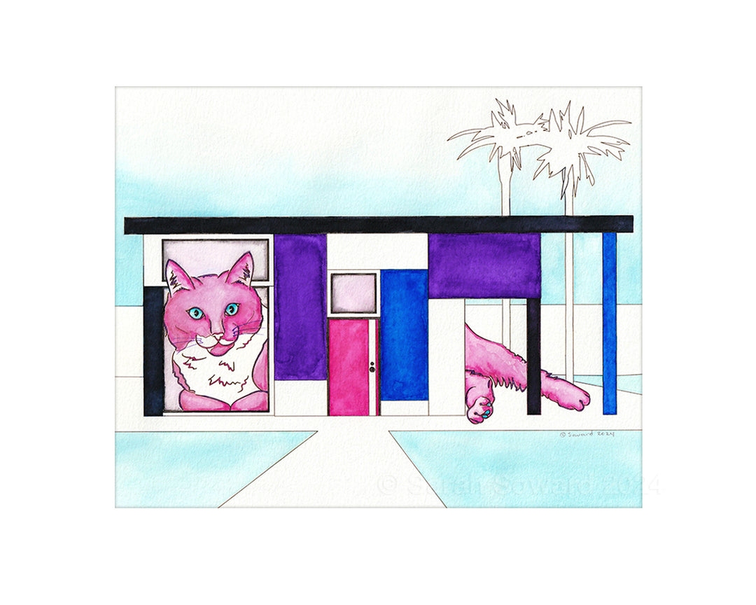 Honey Bun, Modern House Cats Painting