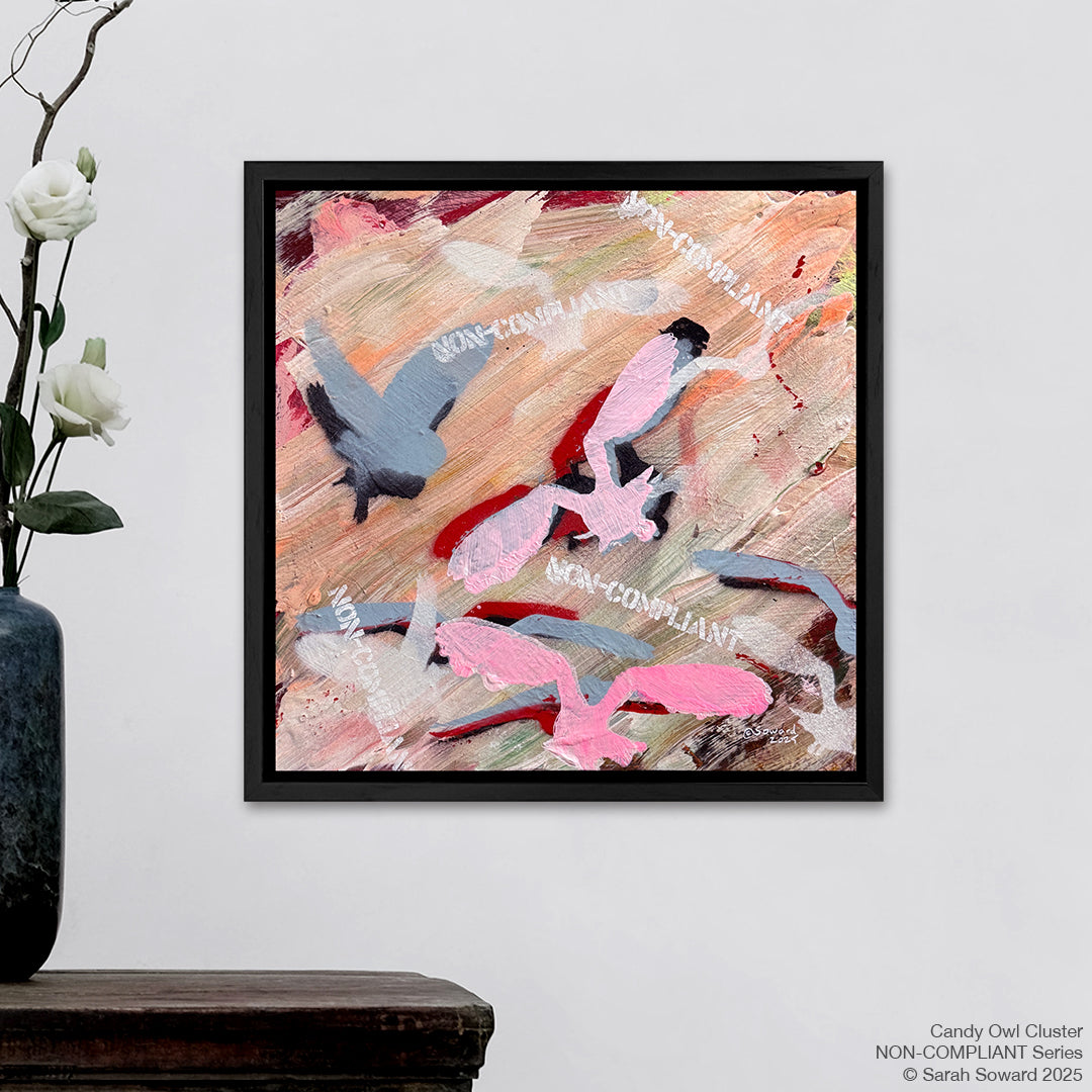 Non-Compliant, Candy Owl Cluster, Original Painting