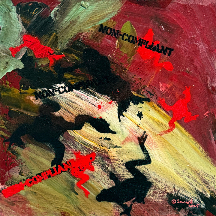 Non-Compliant, Frog Jump, Original Painting