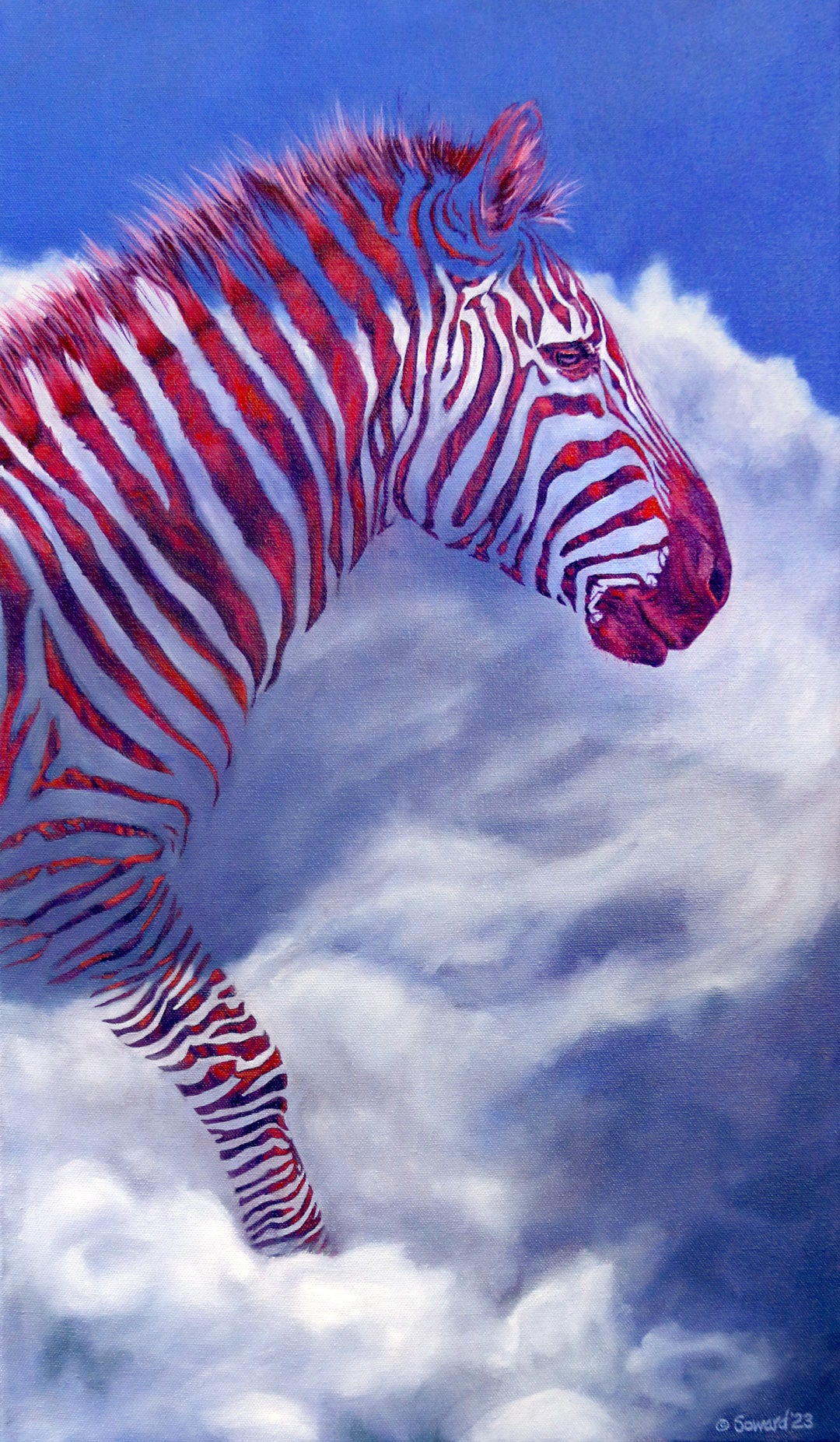 Pomegranate, Cloud Zebra, Original Oil Painting