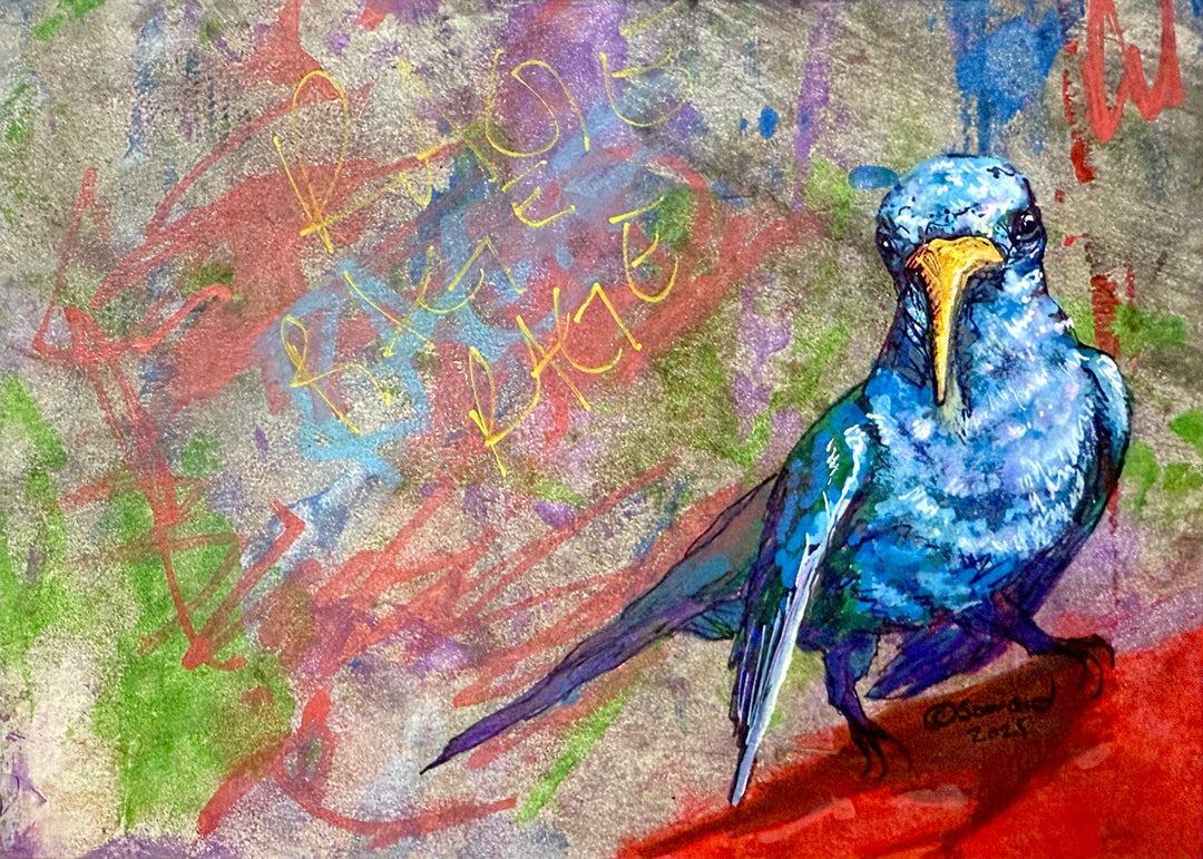 Rage Bird, Hummingbird, Original Painting