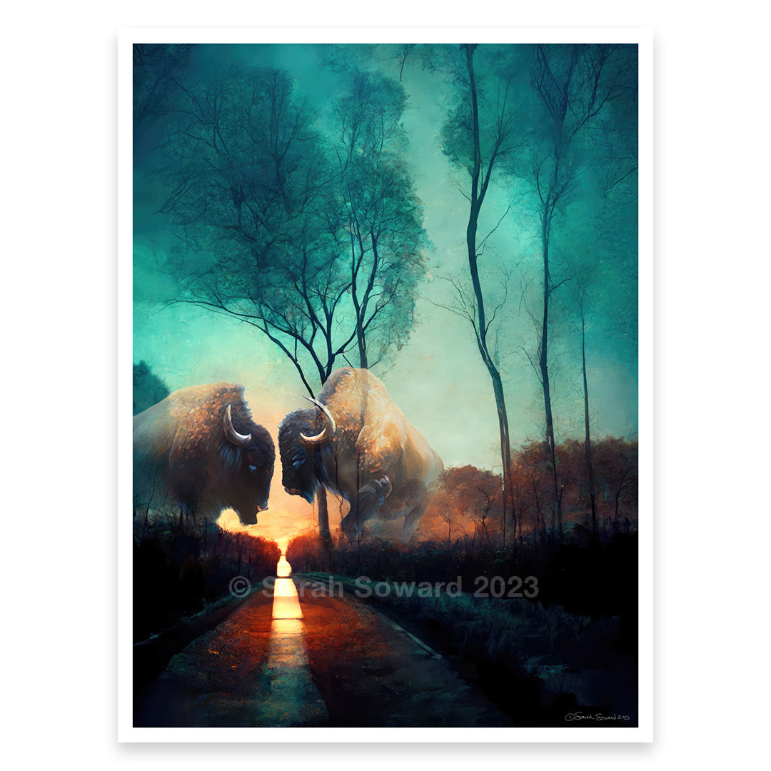 Between Conflict, Bison/Buffalo Print