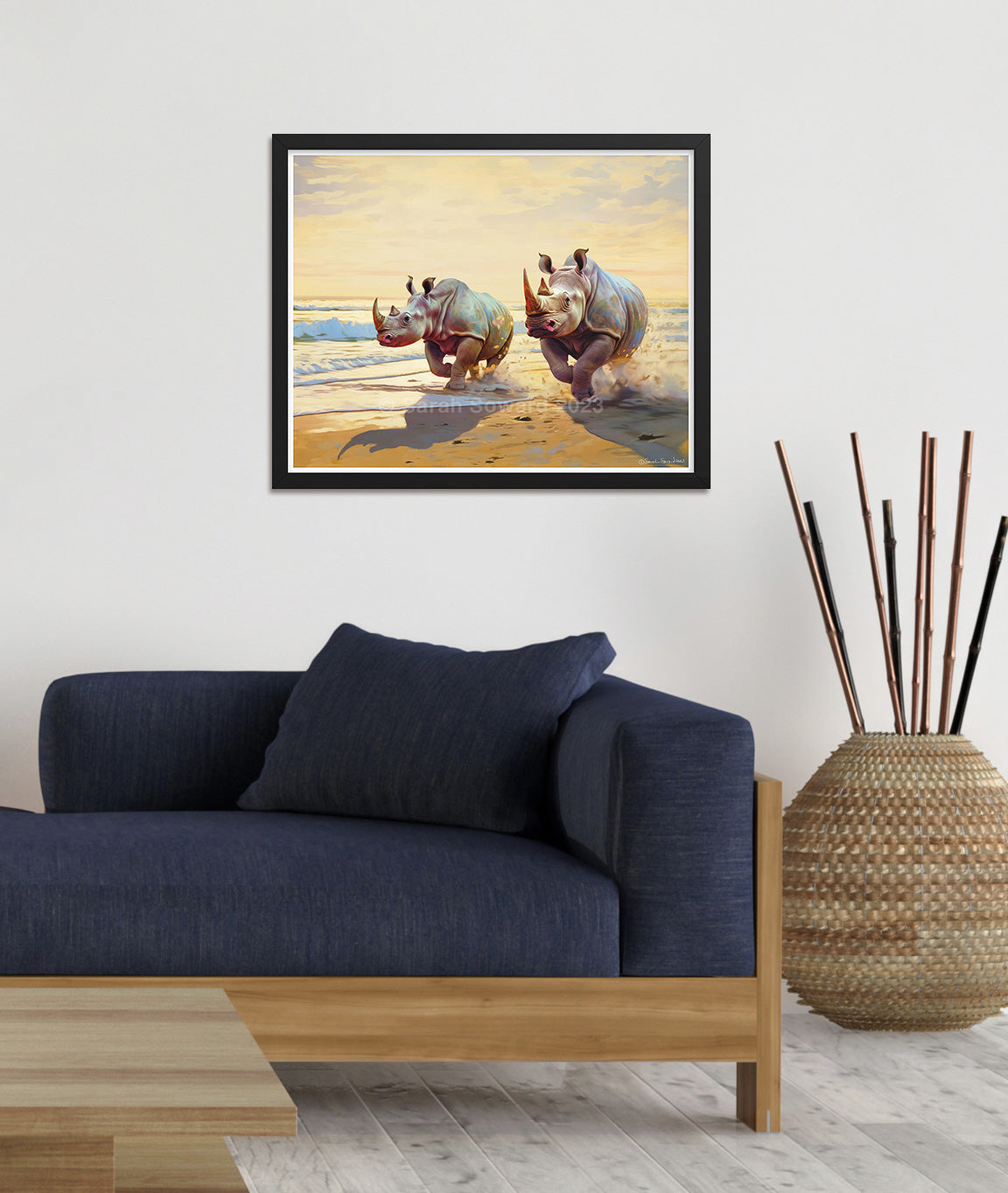 Rhinos of a Feather Cavort Together, Print