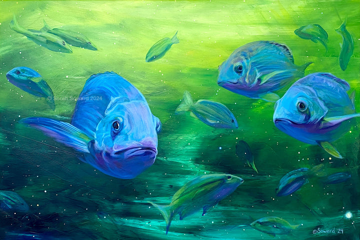 The River, Eridanus, Fish, Original Painting
