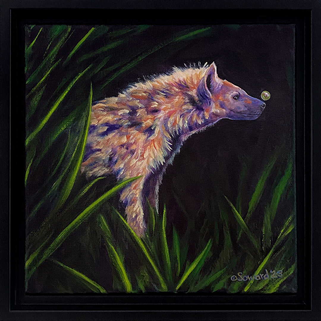 The Hyena and the Bubble, Original oil painting