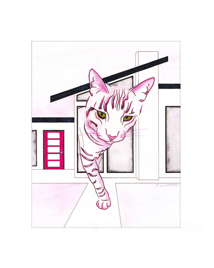 Tiburon, Modern House Cats Painting