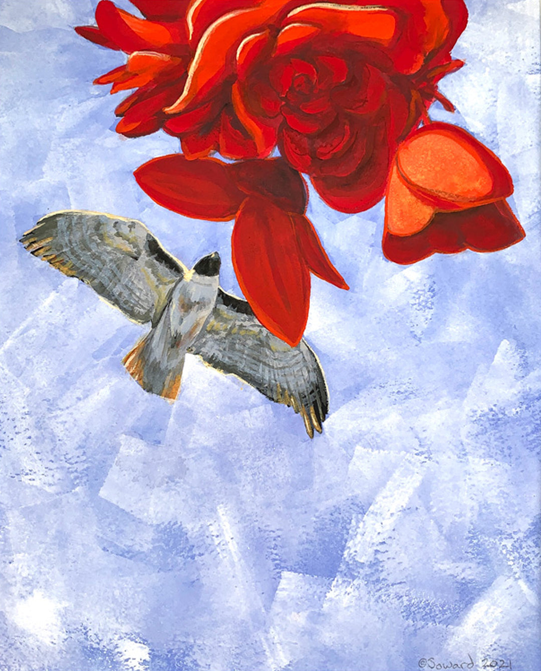 Visiting Red, Original Painting