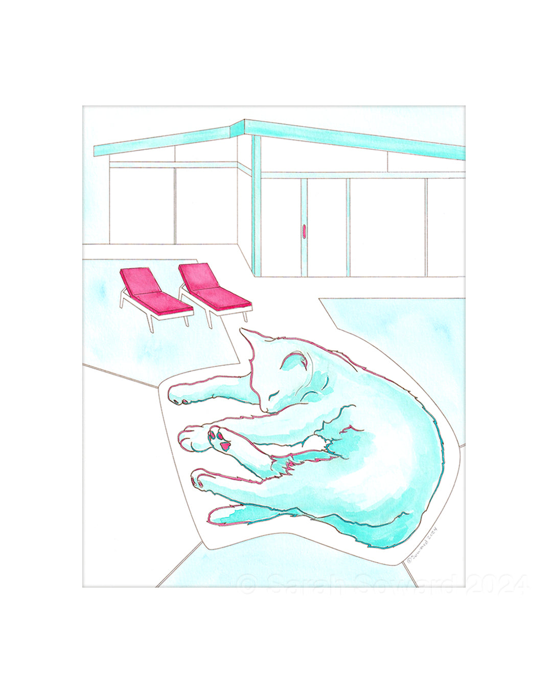 Zig, Modern House Cats Painting