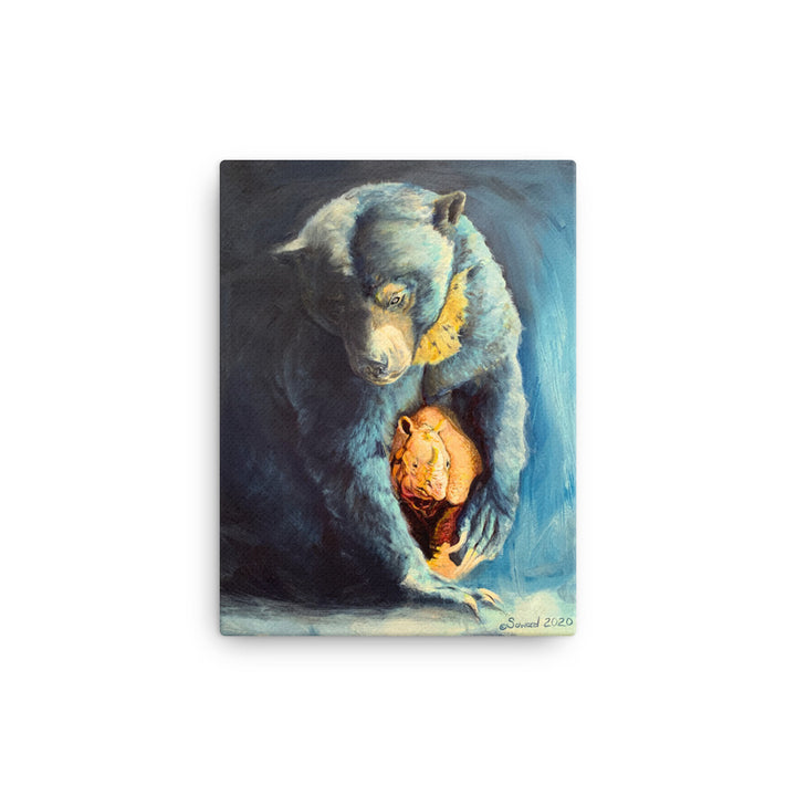 Callisto, Sun Bear and Rhino, Canvas Print