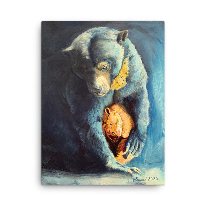 Callisto, Sun Bear and Rhino, Canvas Print