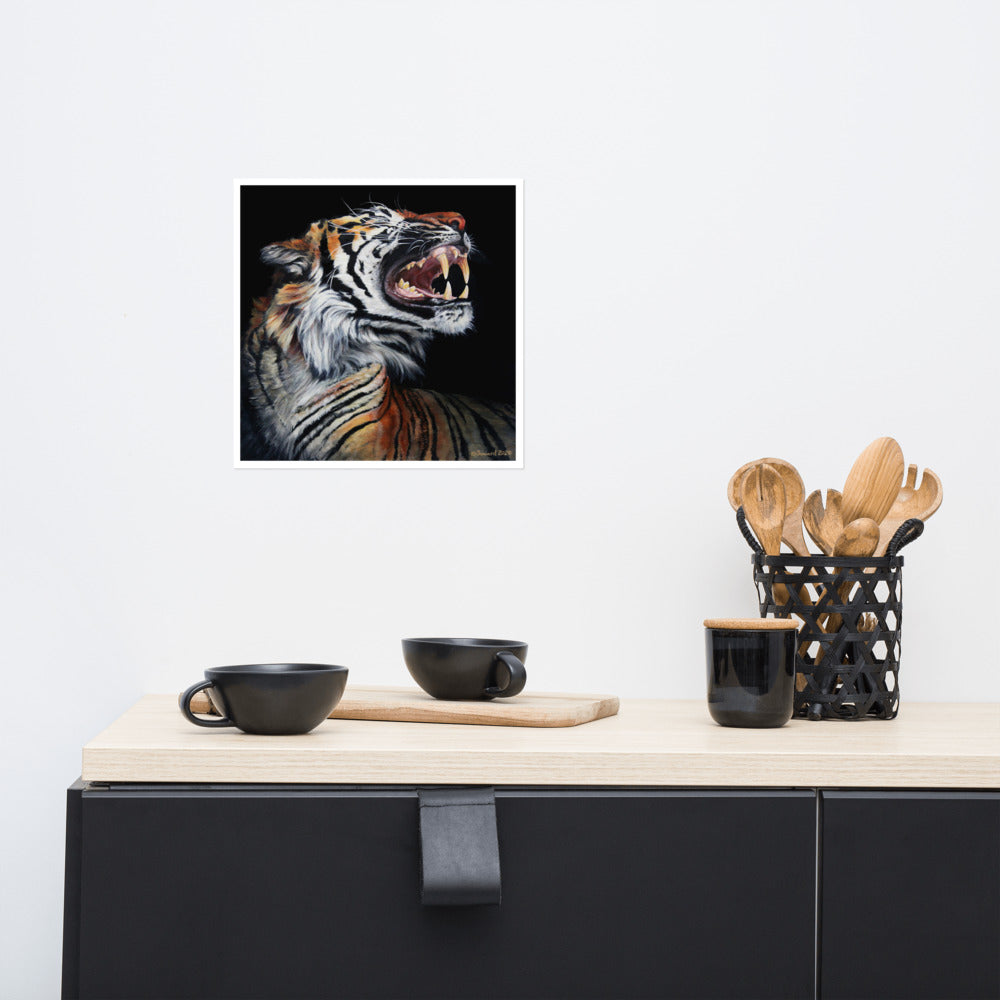 Roar, Tiger in Profile, Open Edition Print