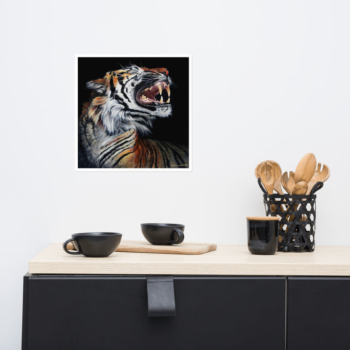 Roar, Tiger in Profile, Open Edition Print