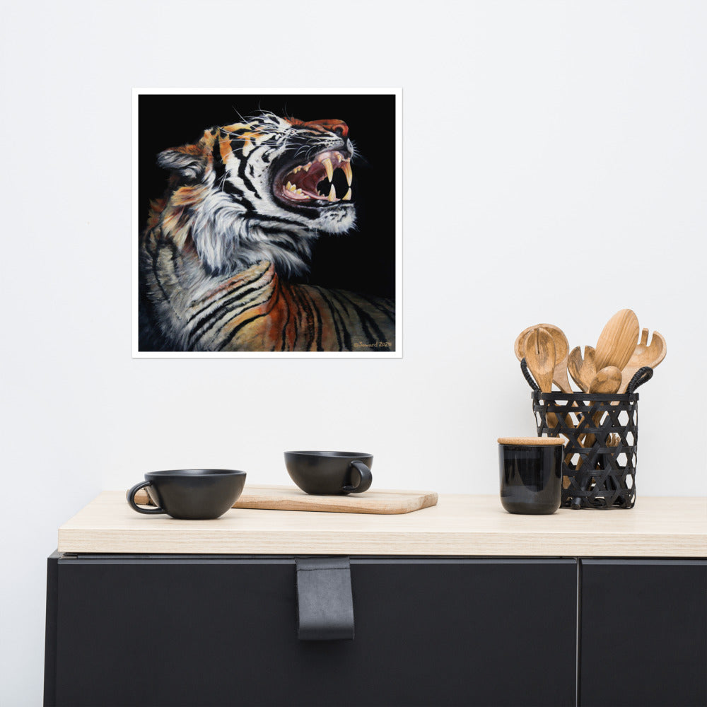 Roar, Tiger in Profile, Open Edition Print