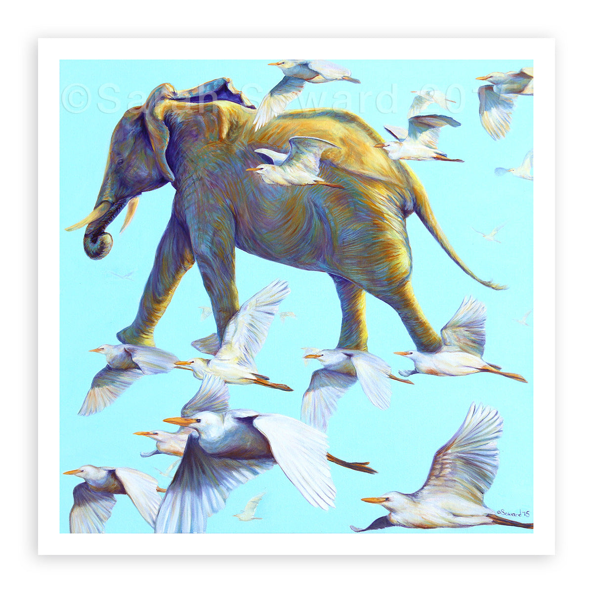 Mercury, Elephant and Birds, Open Edition Print