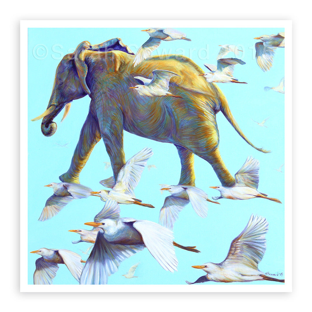 Mercury, Elephant and Birds, Open Edition Print