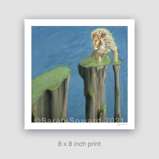 On the Brink, Asiatic Lion Limited Edition Print