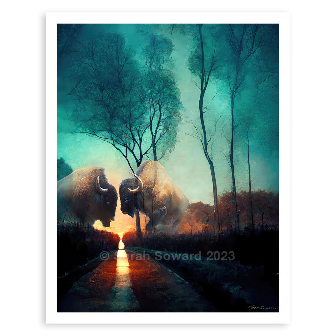 Between Conflict, Bison/Buffalo Print