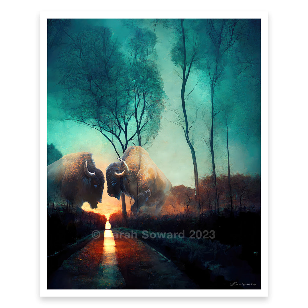 Between Conflict, Bison/Buffalo Print