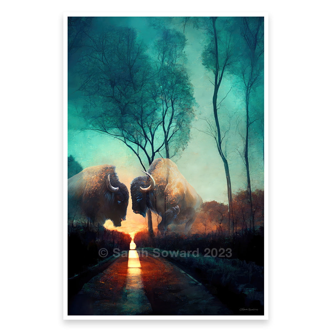 Between Conflict, Bison/Buffalo Print