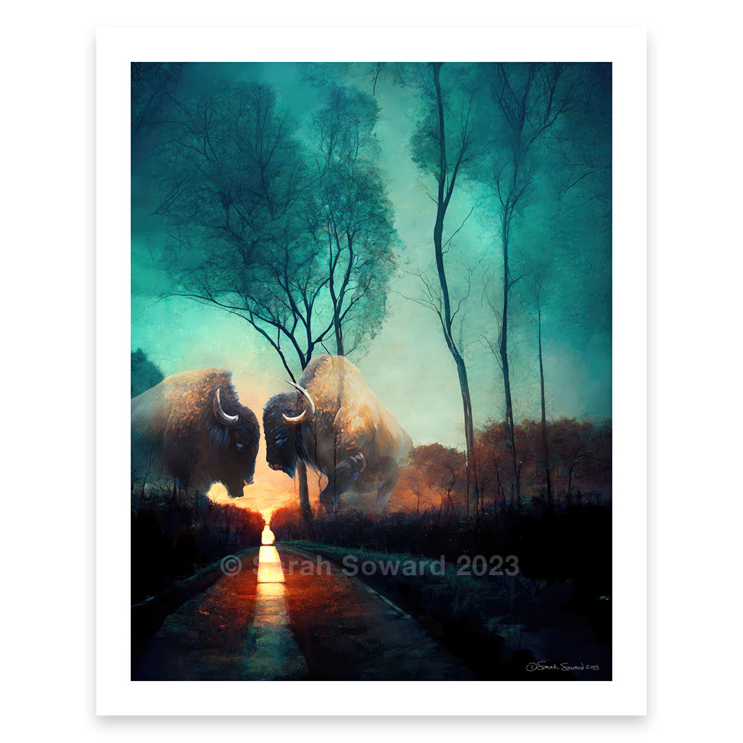 Between Conflict, Bison/Buffalo Print