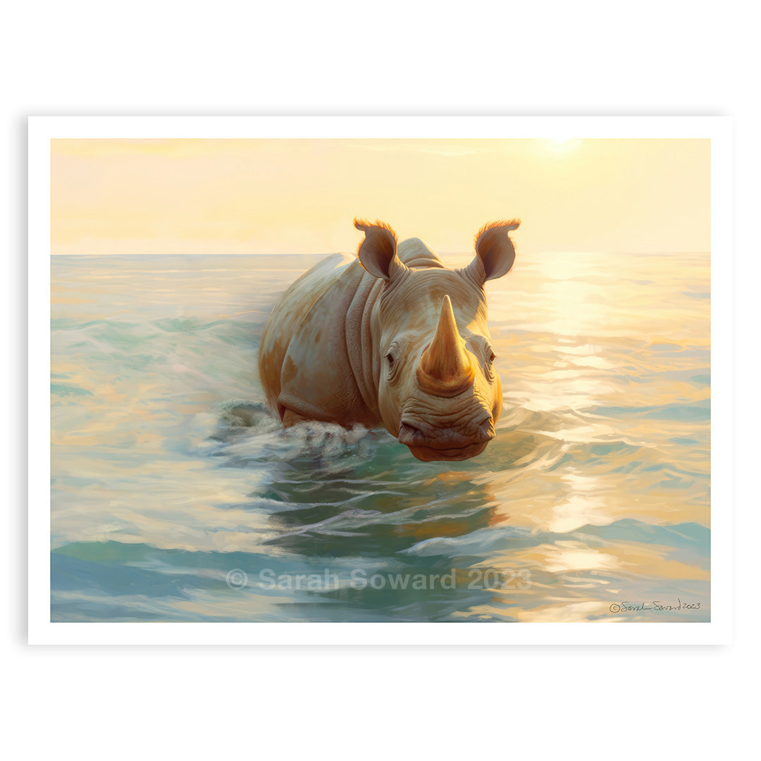 Safe at Sea, Rhino Print