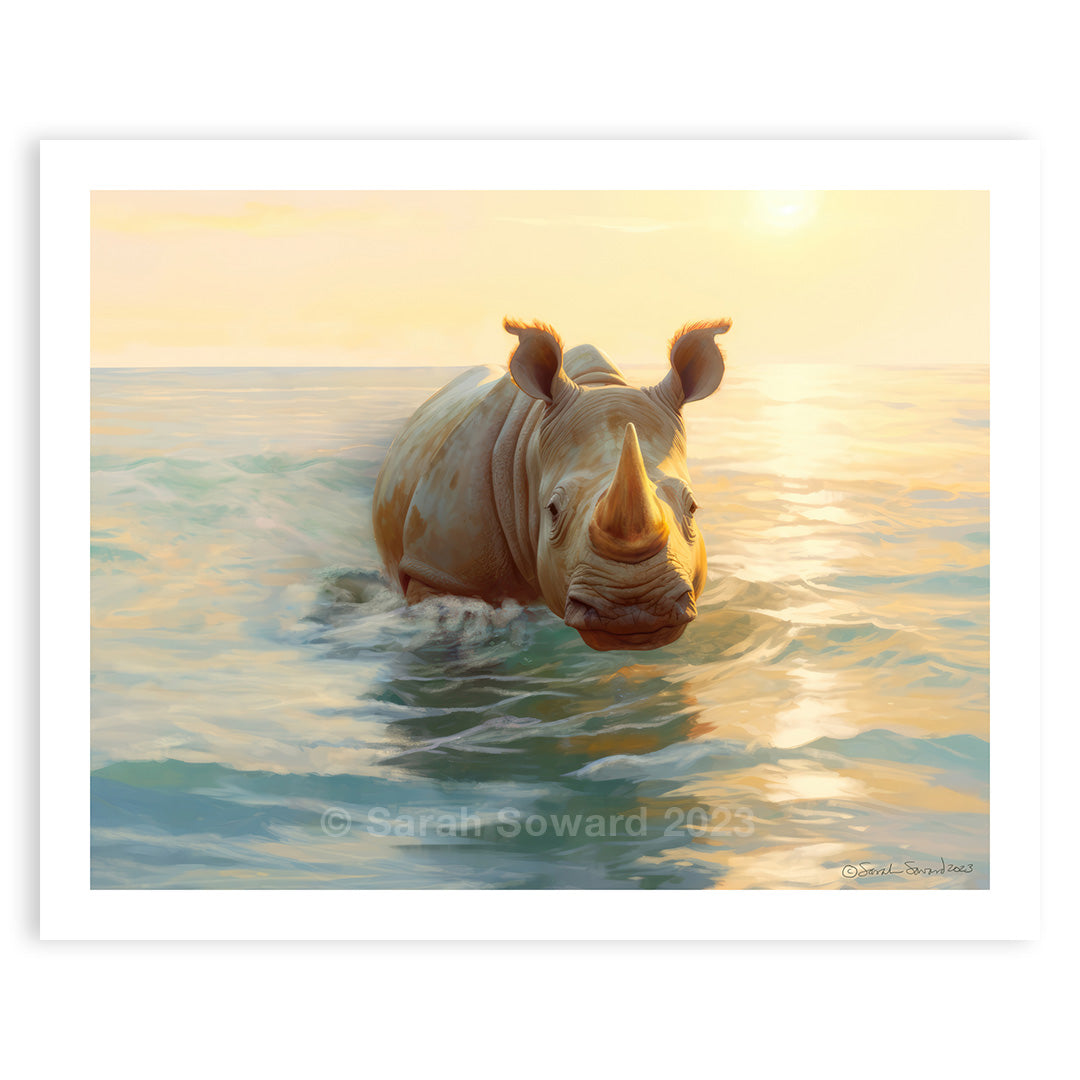 Safe at Sea, Rhino Print