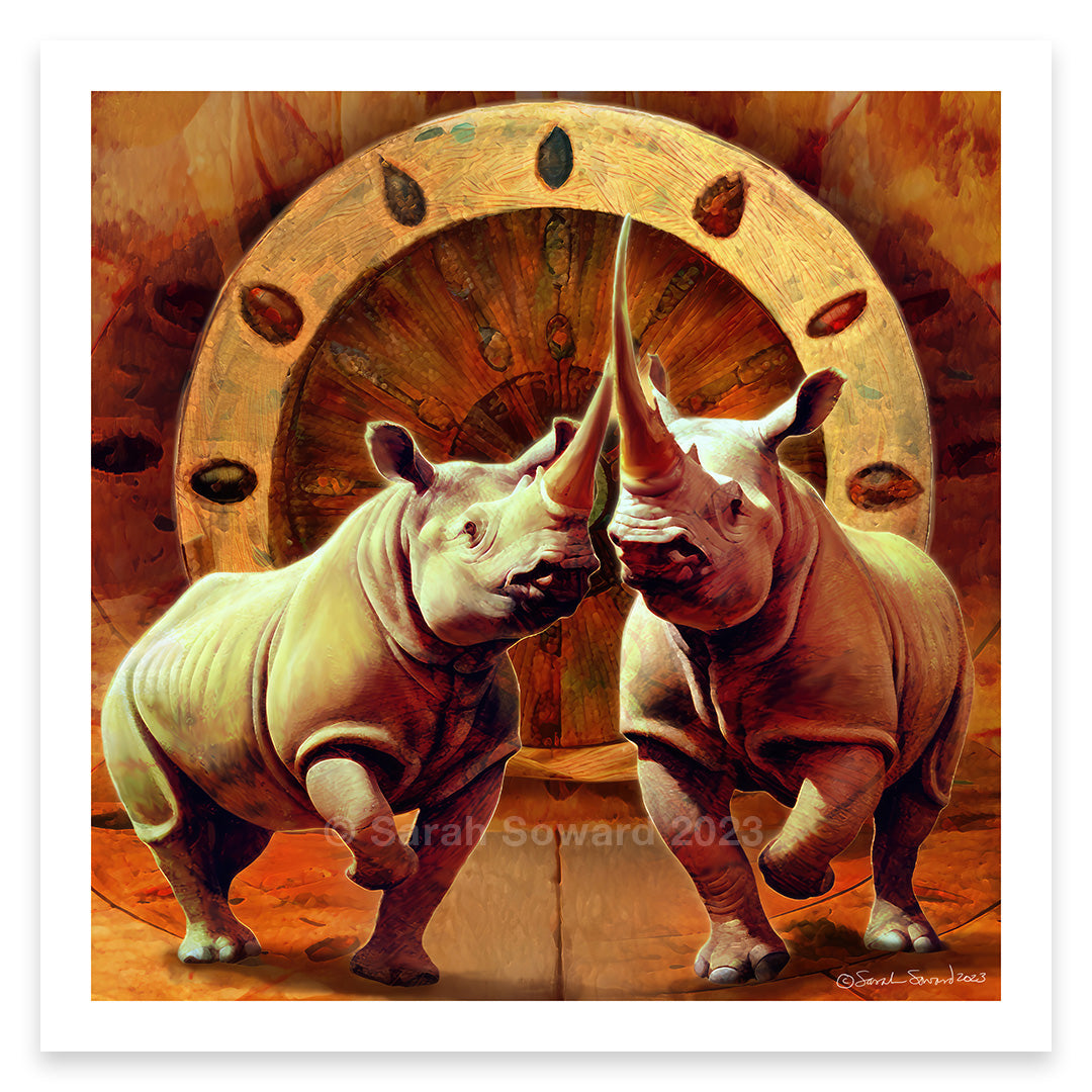 Friends in Dhamma, Rhino Print