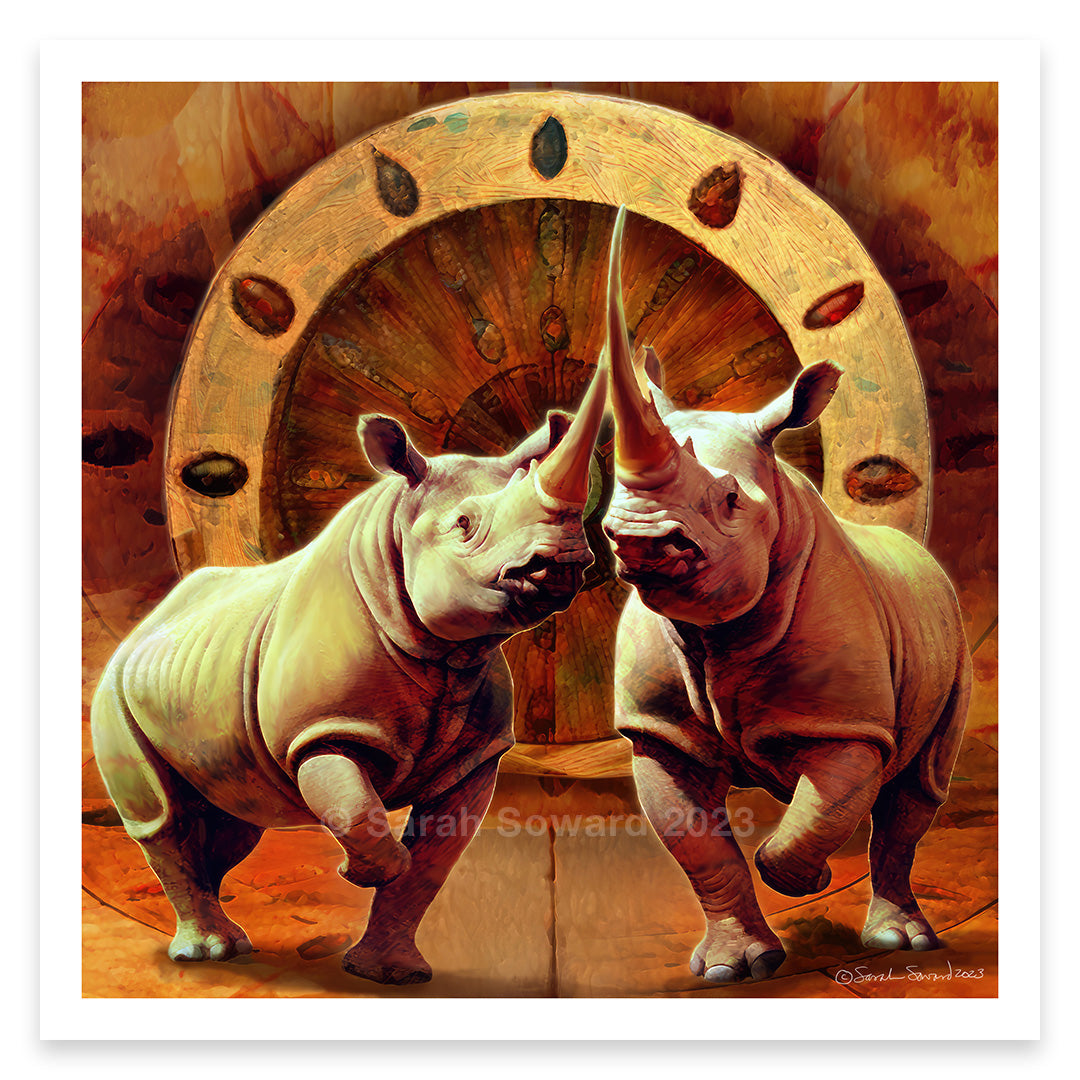 Friends in Dhamma, Rhino Print