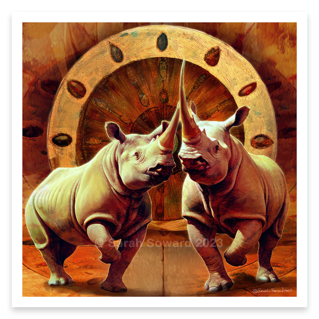 Friends in Dhamma, Rhino Print