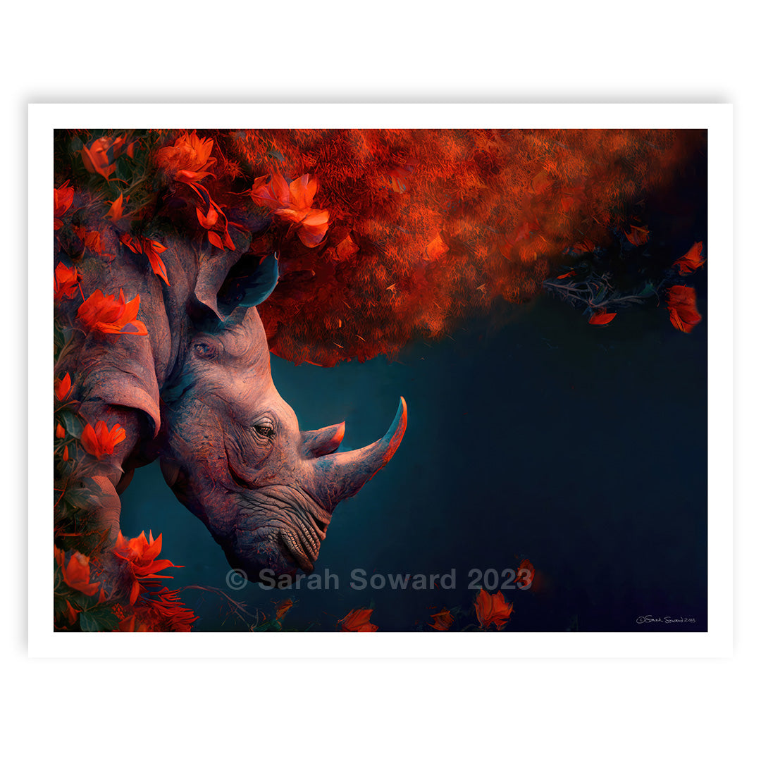 Let Your Blossoms Fall, Rhino Print