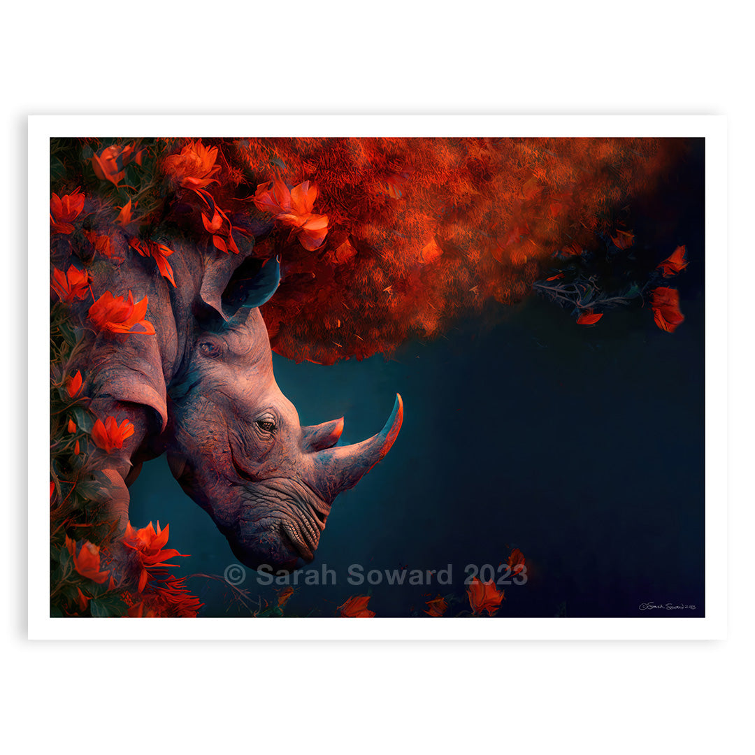 Let Your Blossoms Fall, Rhino Print