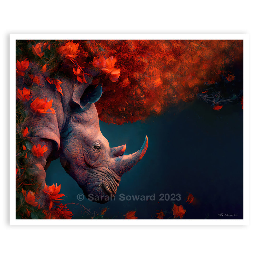 Let Your Blossoms Fall, Rhino Print