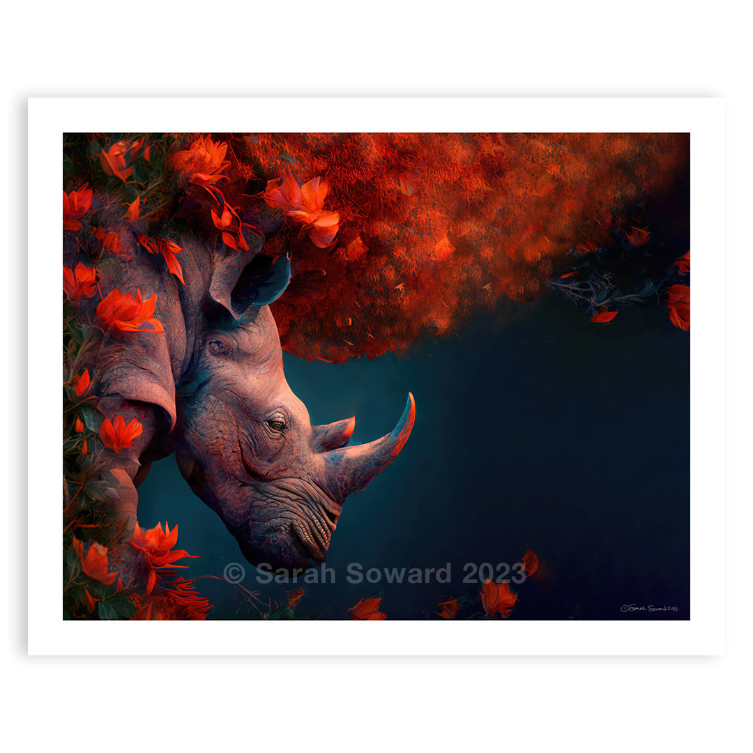 Let Your Blossoms Fall, Rhino Print