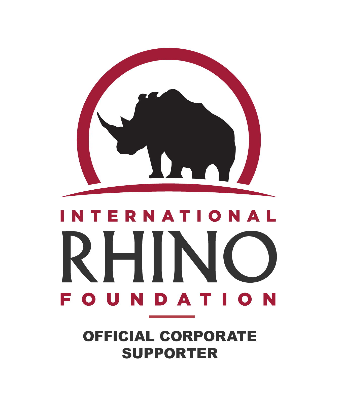International Rhino Foundation Official Corporate Supporter badge. It features the IRF's rhinoceros logo. I'm so proud of this!