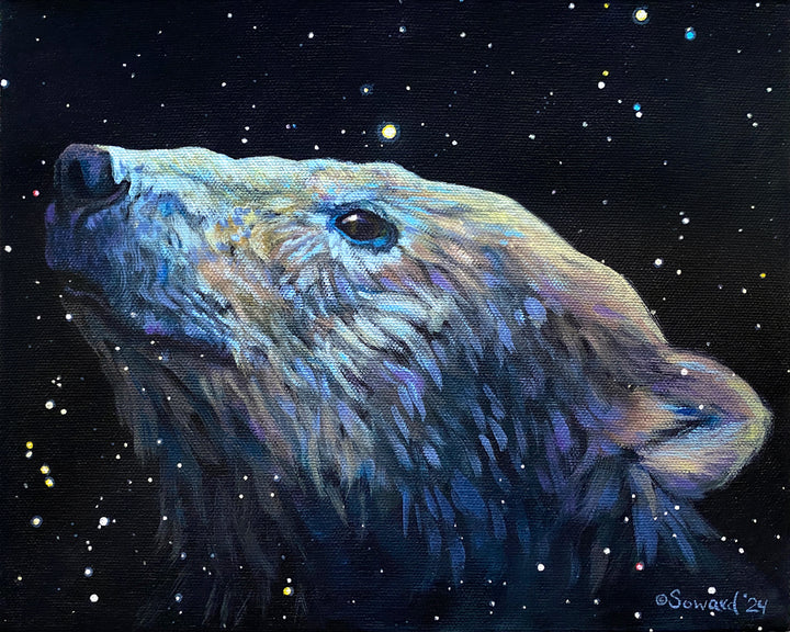 Arctic Ursa Minor, Polar Bear, Original Painting