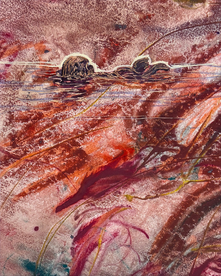 Awash in the Glow, Otter, Original Painting