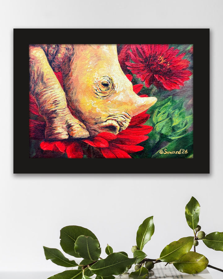 Baby Face, Rhino, Original Painting