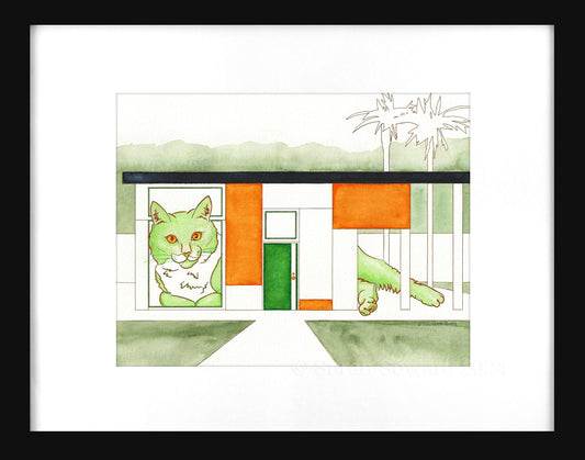 Basil, Modern House Cat Painting