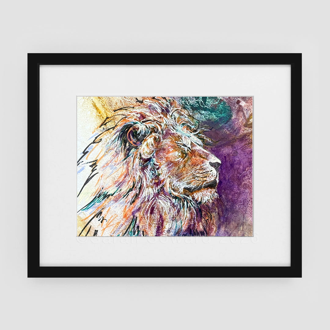Basking, Lion, Original Painting