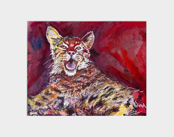 Before the Sneeze, Bobcat, Original Painting