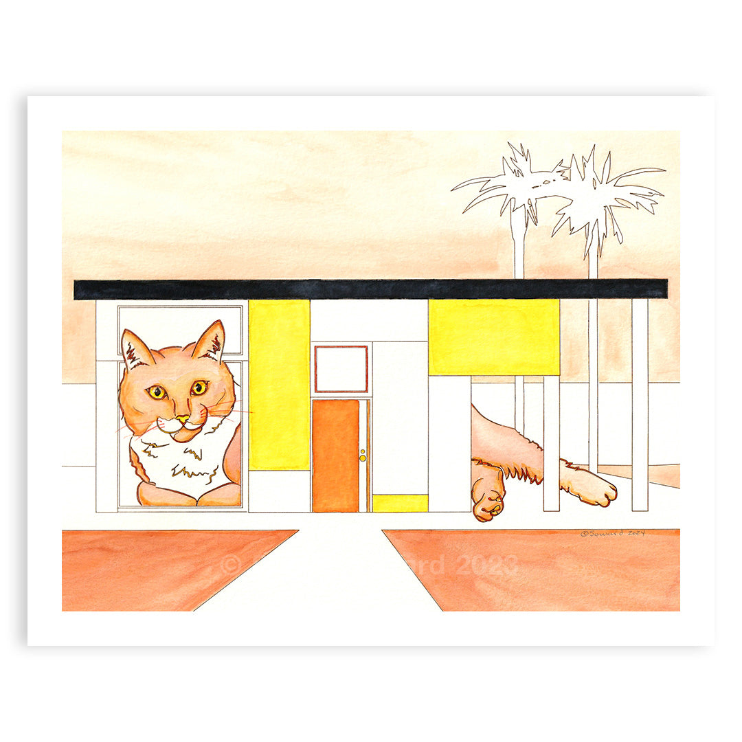 Belle, Modern House Cats Print