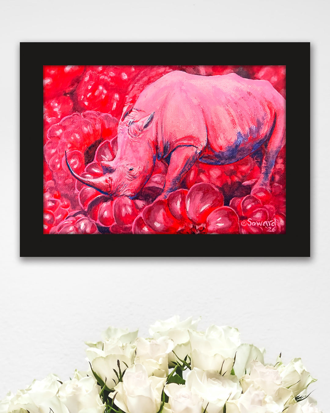 Berry Time, Rhino, Original Painting